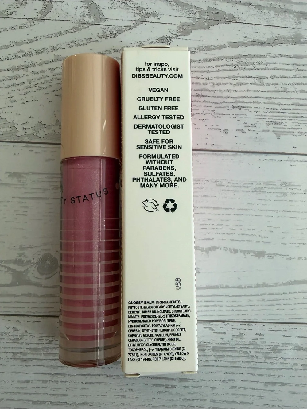 New in Box, DIBS Beauty Go To Glossy Balm Lip Gloss Rock Candy Womens 0.2 oz